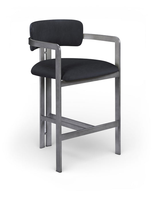 Aurum - Vegan Leather Upholstered Counter Stool With Gray Base - Simple Home Plus