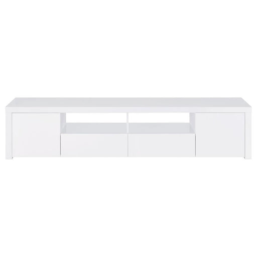 Jude - 2 Door Engineered Wood TV Stand - High Gloss White - Simple Home Plus