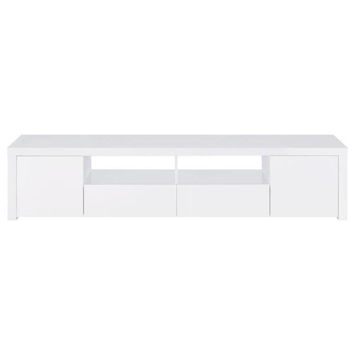 Jude - 2 Door Engineered Wood TV Stand - High Gloss White - Simple Home Plus