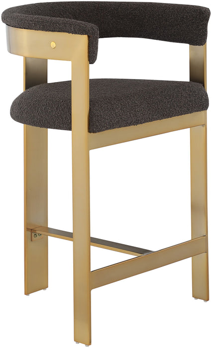 Romeo - Boucle Counter Stool With Gold Base (Set of 2) - Simple Home Plus