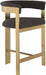 Romeo - Boucle Counter Stool With Gold Base (Set of 2) - Simple Home Plus