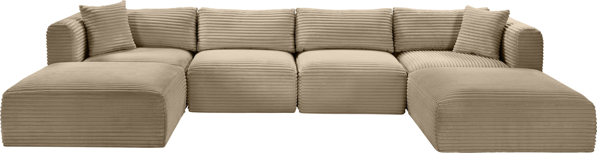 Shaggy - Fabric 6 Piece Modular Sectional With 2 Ottomans - Simple Home Plus
