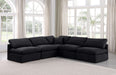 Indulge - Velvet 5 Piece Modular Corner Armless Sectional - Simple Home Plus