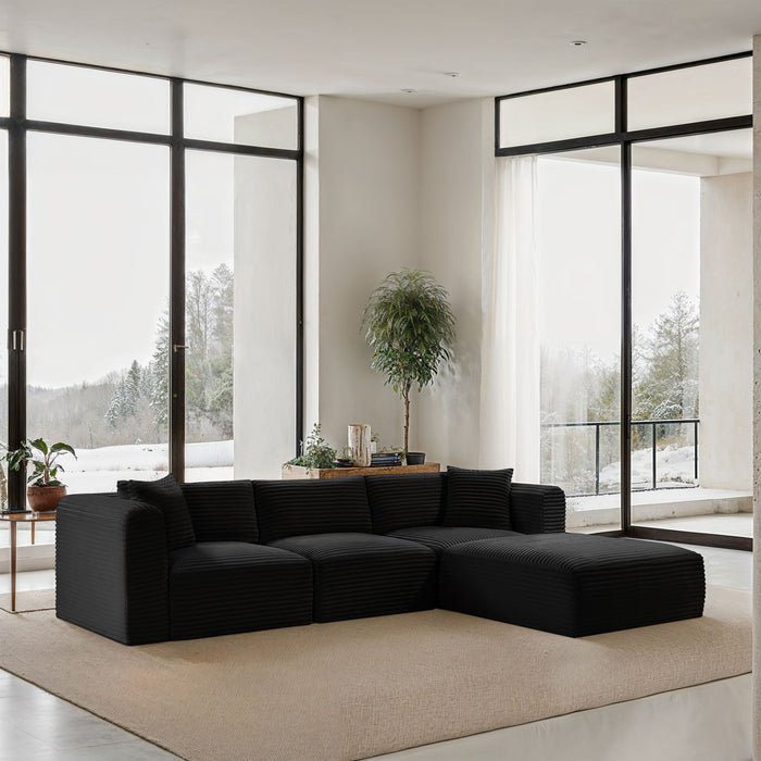 Shaggy - 4 Piece Modular Sectional - Simple Home Plus