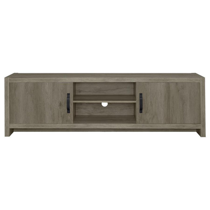 Burke - 2 Door Engineered Wood TV Stand - Gray Driftwood - Simple Home Plus