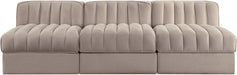 Rummi - Velvet Performance Fabric Upholstered 3 Piece Modular Armless Sofa - Simple Home Plus