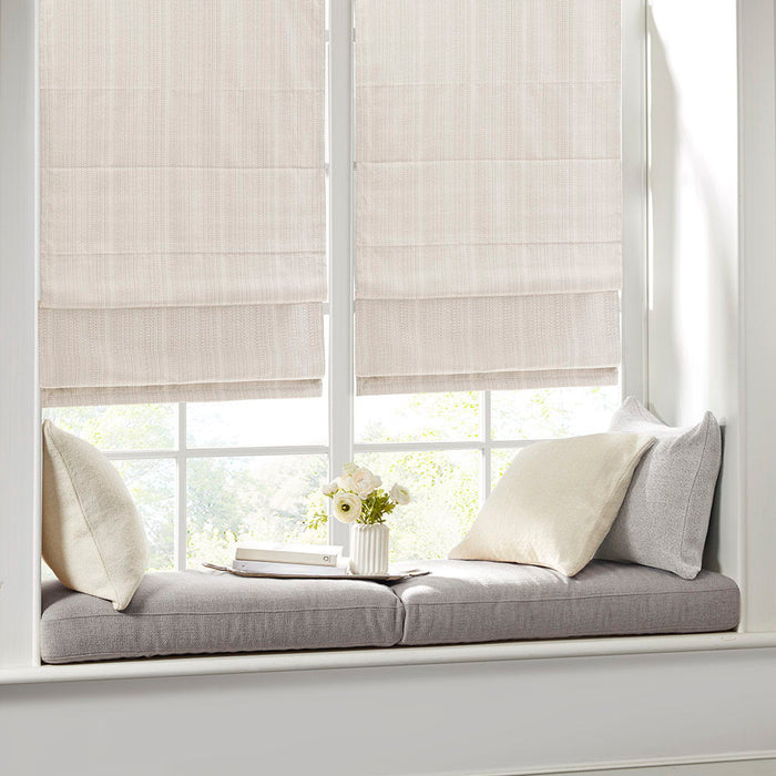 Galen - 29" Basketweave Room Darkening Cordless Roman Shade - Ivory - Simple Home Plus