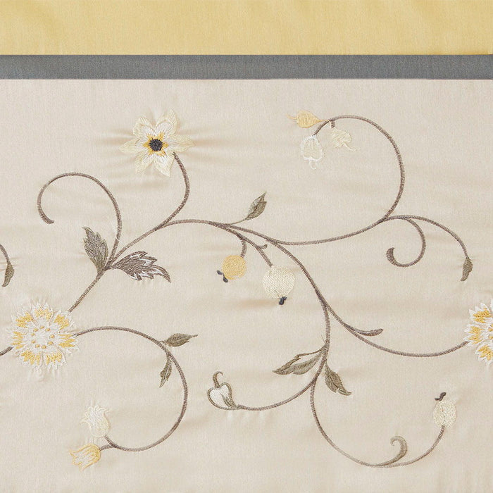 Serene - Embroidered Window Valance - Yellow - Simple Home Plus