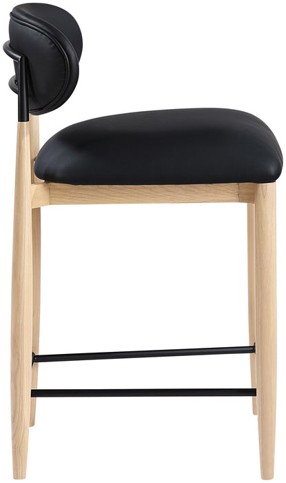 Riccio - Stool - Natural And Black Frame - Simple Home Plus
