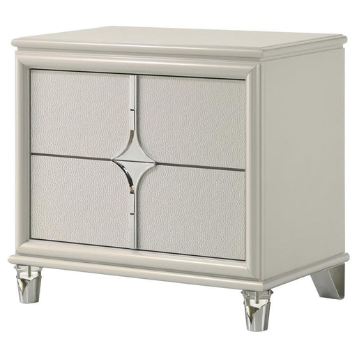 Olivia - 2-Drawer Nightstand Bedside Table - Pearl White - Simple Home Plus