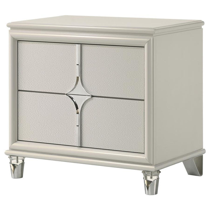 Olivia - 2-Drawer Nightstand Bedside Table - Pearl White - Simple Home Plus