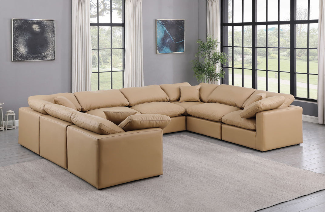 Indulge - Faux Leather 8 Piece Modular Sectional - Tan - Simple Home Plus