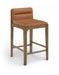 Ellis - Vegan Leather Upholstered Counter Stool (Set of 2) - Brown Base - Simple Home Plus