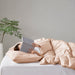 Porter - Queen Soft Washed Pleated Comforter Set - Blush - Simple Home Plus