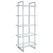Hartford - 5-Shelf Glass Bookshelf - Chrome - Simple Home Plus