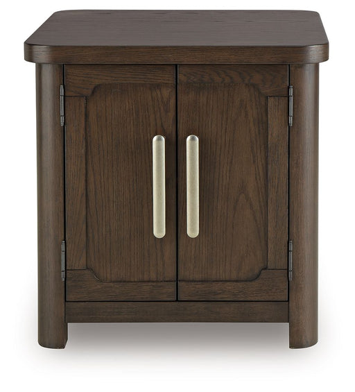 Breckington - Dark Brown - Rectangular 2-door End Table - Simple Home Plus