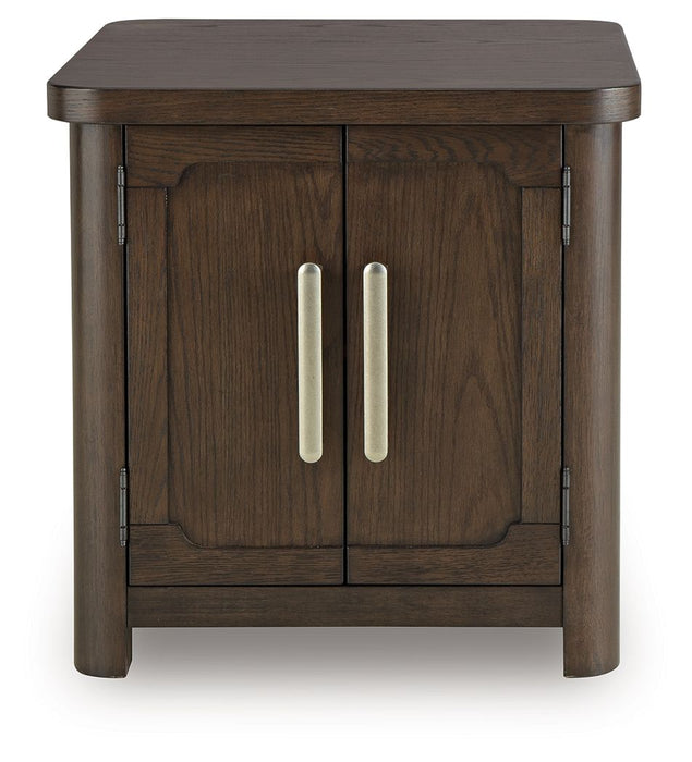Breckington - Dark Brown - Rectangular 2-door End Table - Simple Home Plus