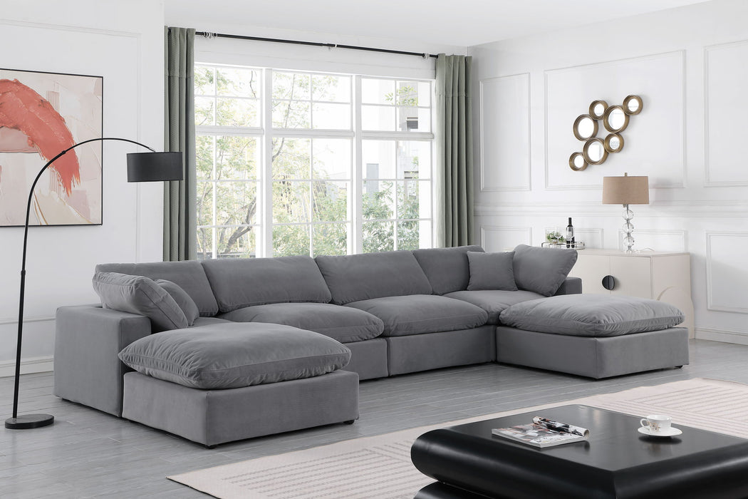 Comfy - 6 Piece Velvet Modular Double Chaise Sectional - Simple Home Plus
