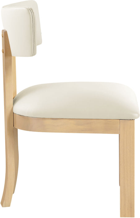 Lavrin - Vegan Leather Dining Side Chair (Set of 2) - Natural Base - Simple Home Plus