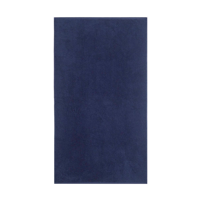 Diagonal Ribbed - 4 Piece Bath Towels Set - Navy - Simple Home Plus