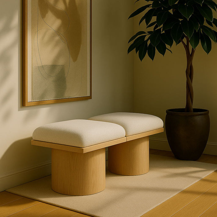 Pavilion - 2 Piece Modular Bench With Natural Base - Simple Home Plus