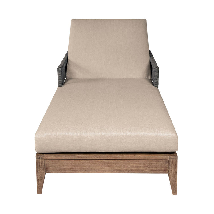 Orbit - Outdoor Patio Chaise Lounge Chair - Weathered Eucalyptus / Taupe - Simple Home Plus