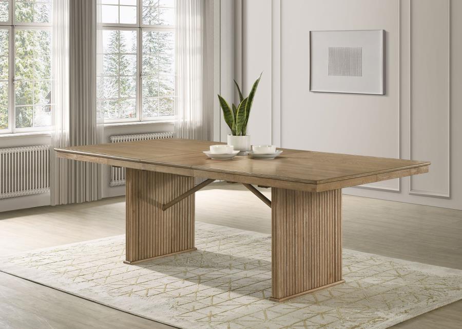 Adina - Extension Dining Table - Distressed Light Brown - Simple Home Plus