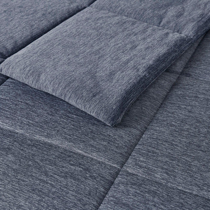 Comfort Cool Jersey Knit - Oversized Down Alternative Comforter - Blue - Simple Home Plus