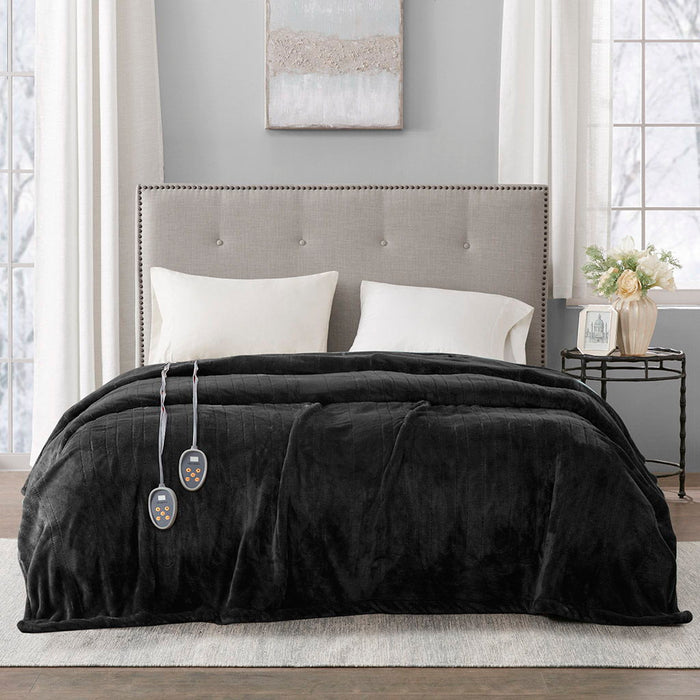 Heated Plush - Queen Blanket - Black - Simple Home Plus