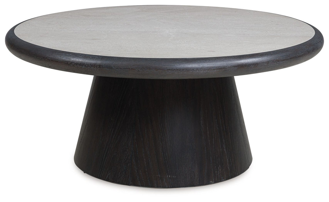 Bracken - French Black - Round Cocktail Table - Simple Home Plus