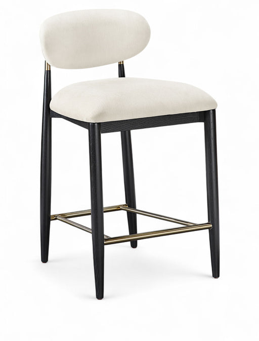 Riccio - Fabric Stool - Black Frame - Simple Home Plus
