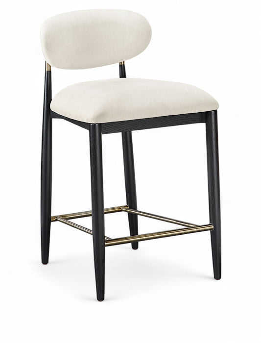 Riccio - Fabric Stool - Black Frame - Simple Home Plus