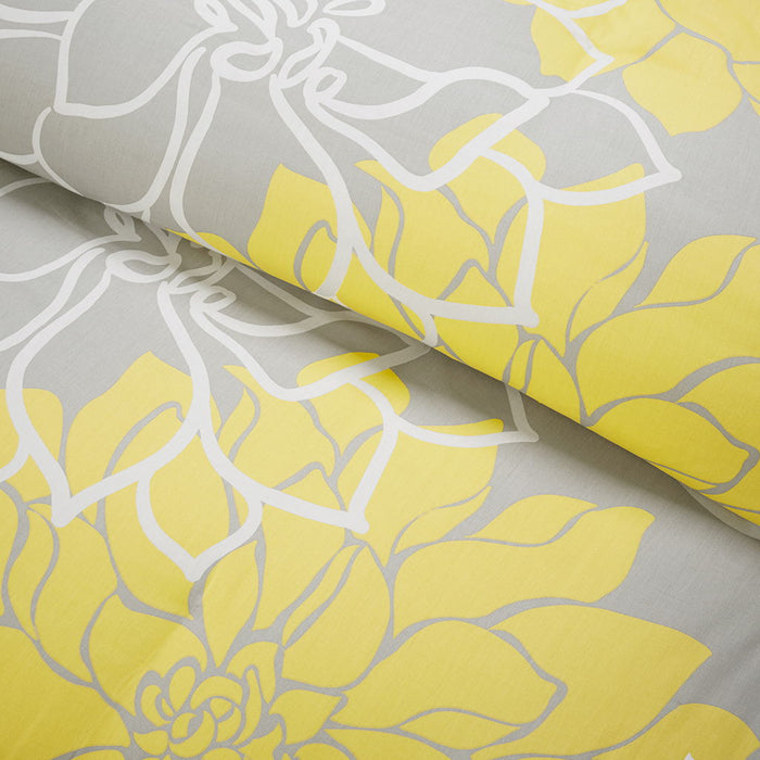 Lola - 6 Piece Printed Duvet Cover Set - Yellow - Simple Home Plus