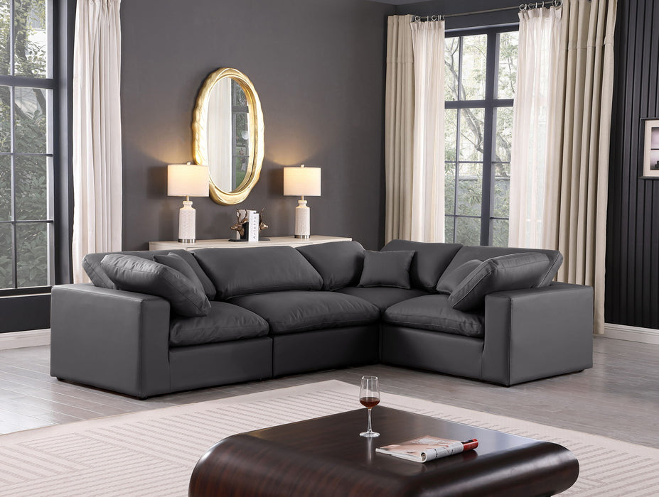 Comfy - 4 Piece Faux Leather Modular Sectional - Simple Home Plus