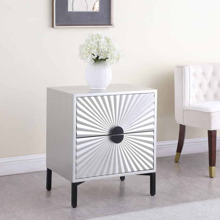 Glitz - Side Table - Antique Silver - Simple Home Plus
