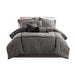 Dallas - 7 Piece California King Comforter Set - Gray - Simple Home Plus