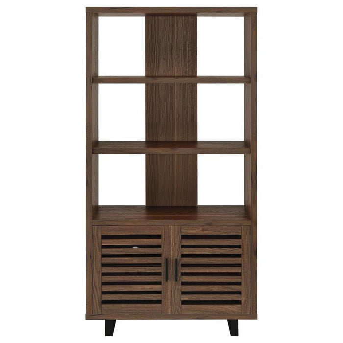 Maddox - 3-Shelf Cabinet Bookcase - Walnut - Simple Home Plus