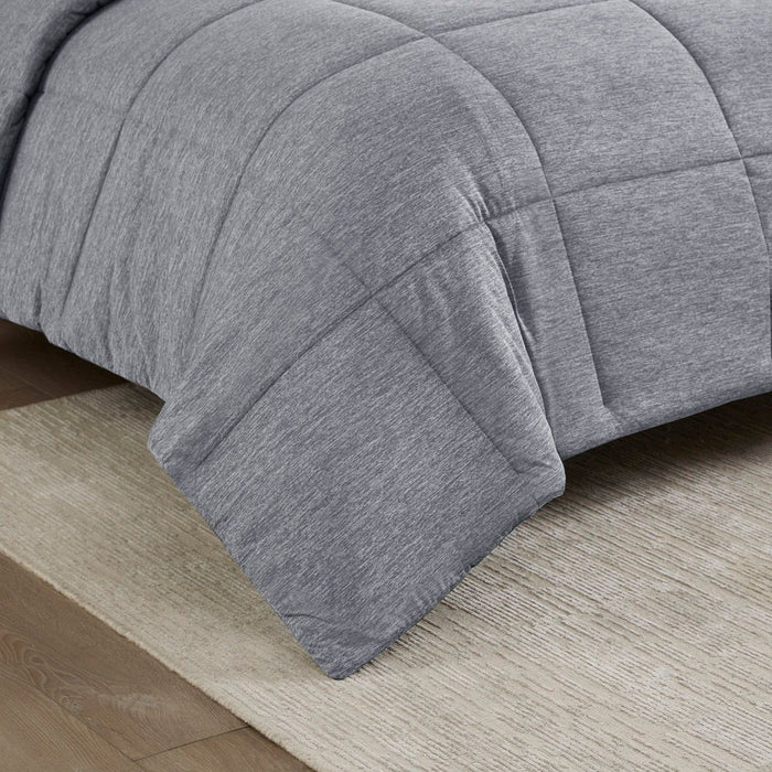 Comfort Cool Jersey Knit - Oversized Down Alternative King Comforter - Gray - Simple Home Plus