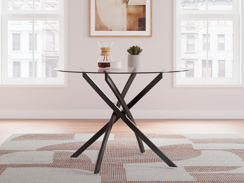 Pharwynn - 5 Pc. - Dining Room Table, 4 Side Chair - Black - Simple Home Plus