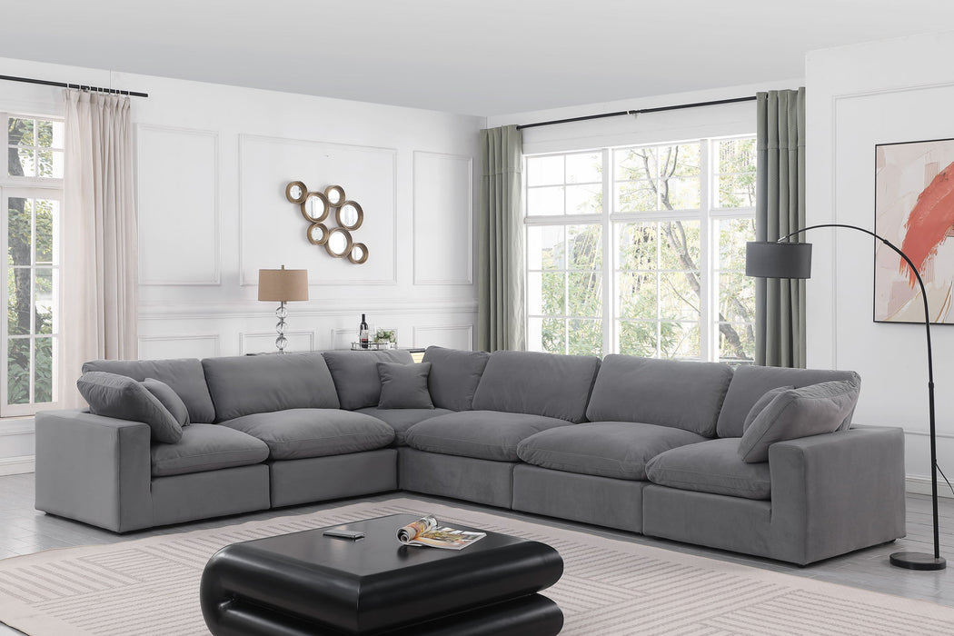Comfy - 6 Piece Velvet Modular Corner Sectional - Simple Home Plus