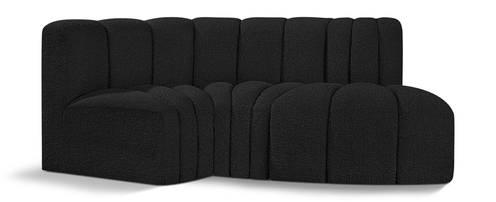 Arc - Boucle Fabric 3 Piece Modular L-Shaped Sofa - Simple Home Plus