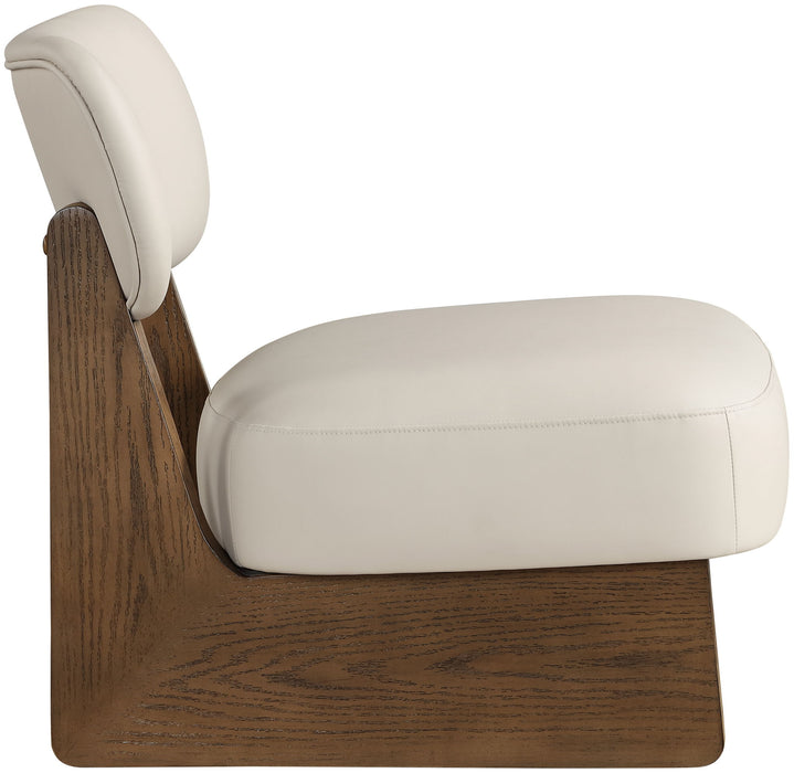 Vetra - Vegan Leather Upholstered Accent Chair - Taupe / Painted Brown - Simple Home Plus