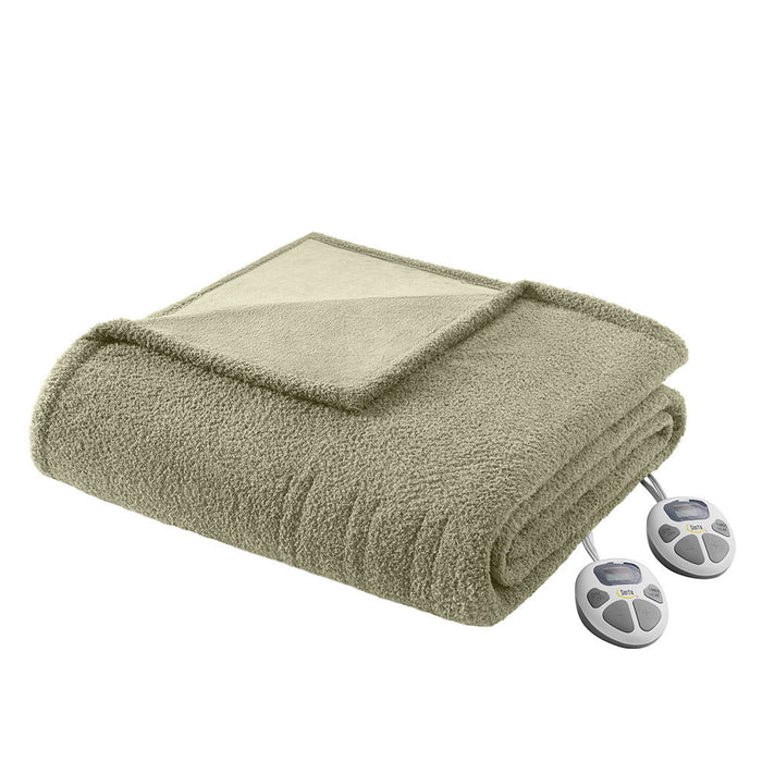 Dream Soft Heated - Full Blanket - Sage - Simple Home Plus
