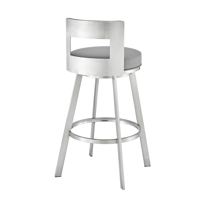 Flynn - Swivel Bar Stool - Brushed Steel - Simple Home Plus