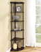Bonwick - Wood 5-Shelf Corner Bookshelf - Cappuccino - Simple Home Plus