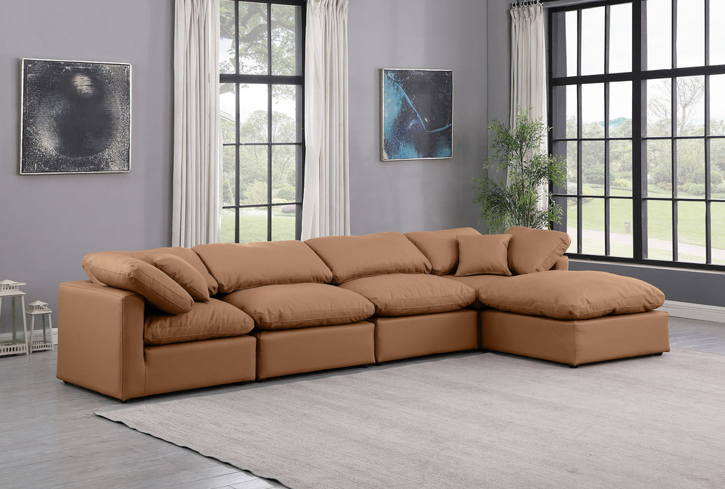 Indulge - Faux Leather 5 Piece Modular Sectional With Chaise - Simple Home Plus