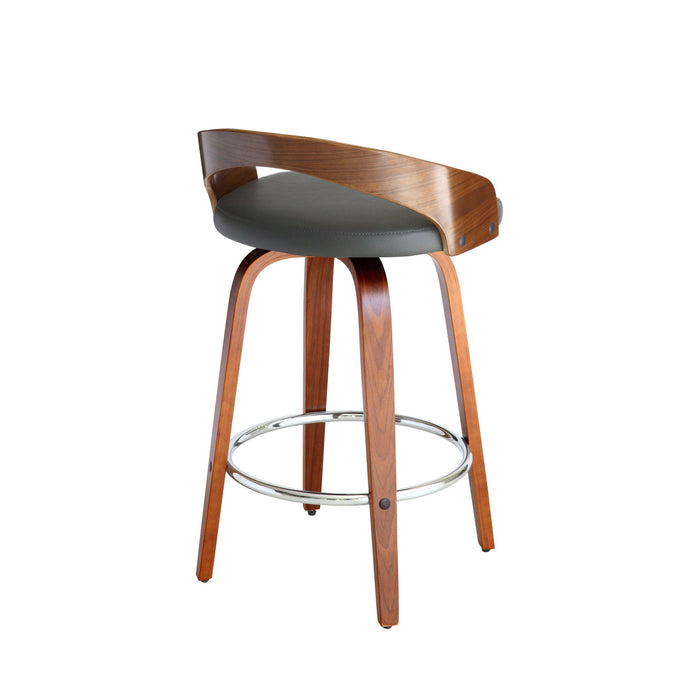Sonia - 26" Counter Height Swivel Bar Stool - Walnut Wood - Simple Home Plus