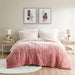 Brielle - Twin Ombre Shaggy Long Comforter Mini Set - Blush - Simple Home Plus