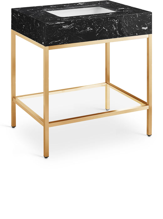 Marmo - Engineered Marble Bathroom Vanity With Gold Base - Simple Home Plus