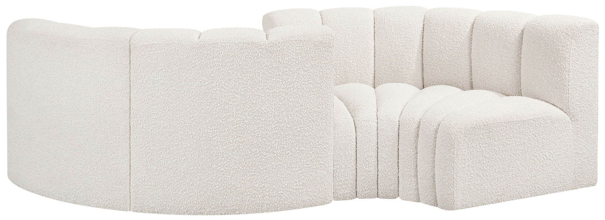 Arc - Boucle Fabric 4 Piece Curved Modular Sofa - Simple Home Plus